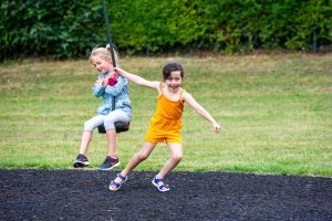 Children on zip wire in the park