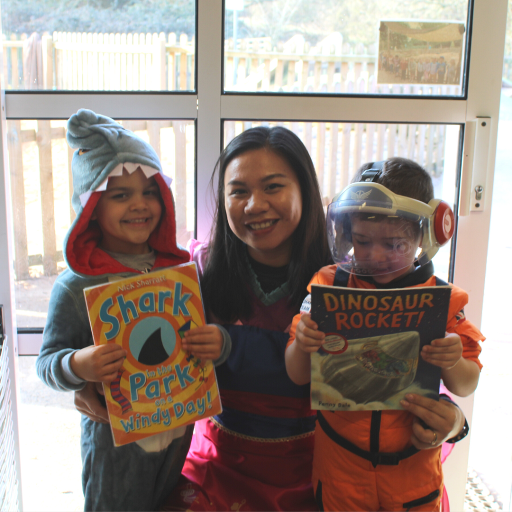 Children and staff dressed up for World Book day
