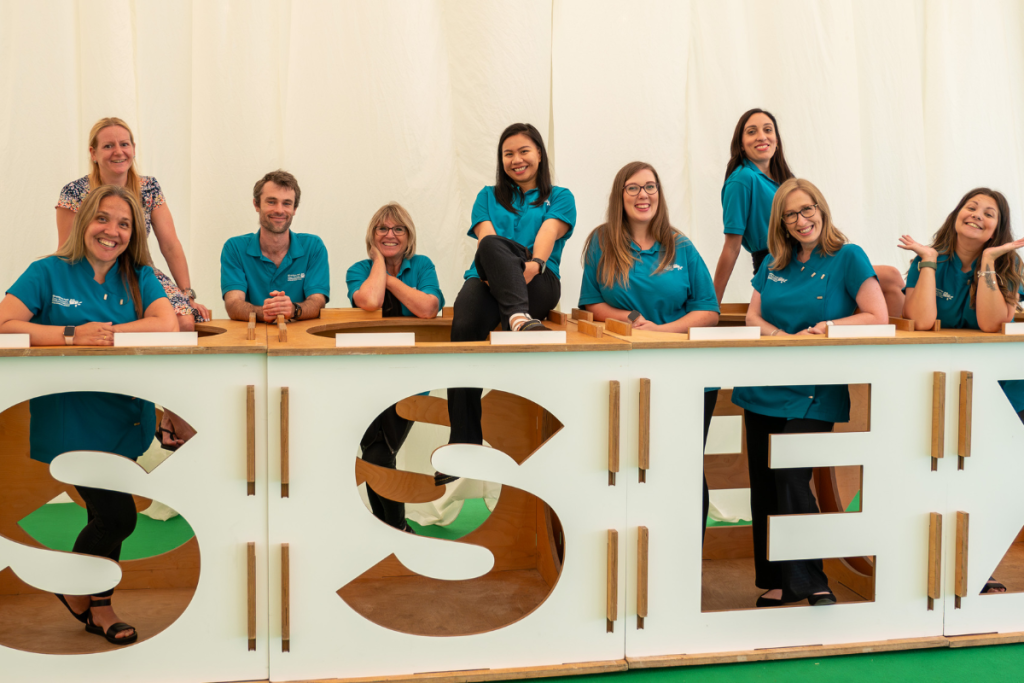 Some of our staff at our Graduation on the Essex wooden blocks