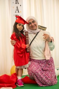 Heba and nursery student at graduation 2023