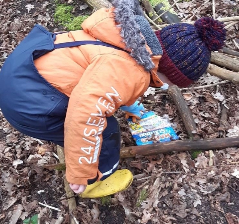 Children litter picking activity